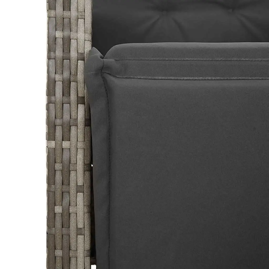 Garden Dining Set 5 Piece Outdoor Furniture Grey Poly Rattan Table with Cushions