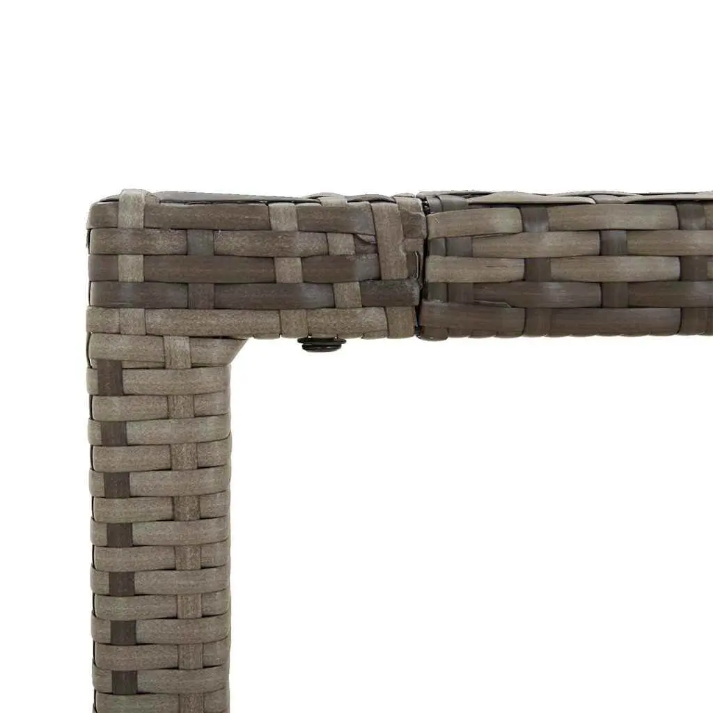 Garden Dining Set 5 Piece Outdoor Furniture Grey Poly Rattan Table with Cushions