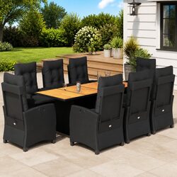 9-Piece Garden Furniture Set for Outdoor Enjoyment in Black