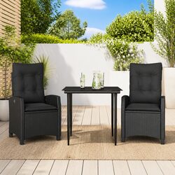 Black Poly Rattan Garden Dining Set for Stylish Spaces
