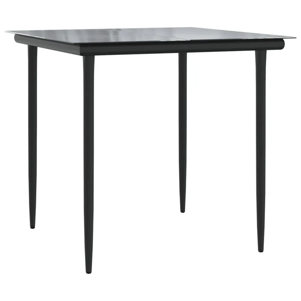 Garden Dining Set 3 Piece Grey Poly Rattan with Cushions and Tempered Glass Tabletop