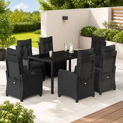 7 Piece Black Garden Furniture Set for Perfect Outdoor Gatherings