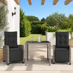 Grey Poly Rattan Garden Dining Set for Al Fresco Living