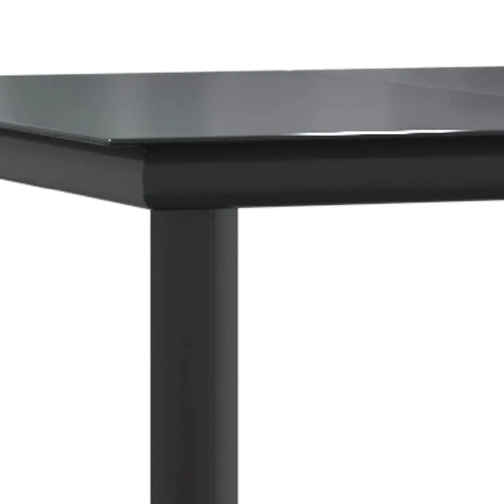 Outdoor Dining Set 5 Piece Black Poly Rattan Table with Cushions