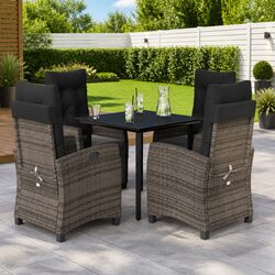 Elegant 5-Piece Grey Garden Dining Furniture Set