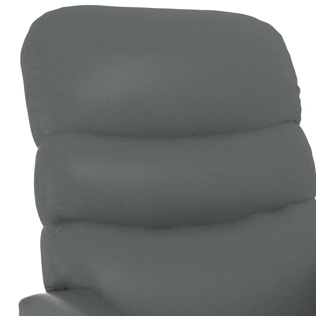 Electric Power Lift Recliner Chair Anthracite Faux Leather Padded Seat
