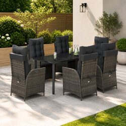 Stylish 7 Piece Outdoor Garden Dining Set in Grey