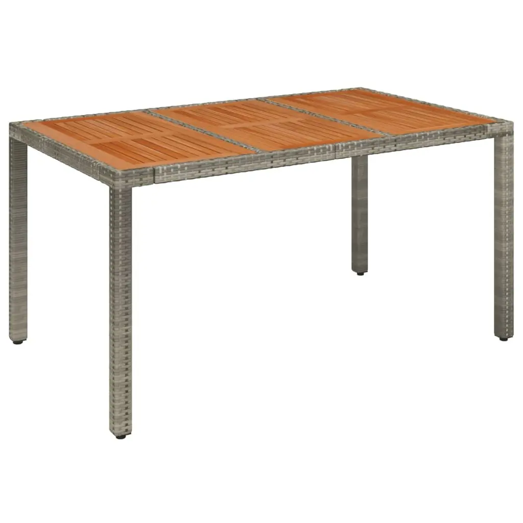 7PieceOutdoorDiningSetGreyPE RattanCushionedChairsandWoodTable