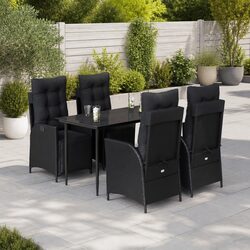 5-Piece Black Outdoor Dining Set for Comfortable Living