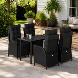 Elegant 5 Piece Outdoor Dining Set with Cushions