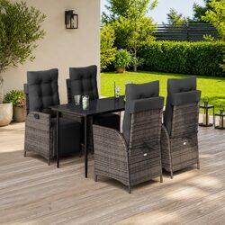 Stylish Grey Outdoor Dining Set 5 Pieces with Cushions
