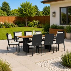 Enhance Your Outdoor Space with This 9 Piece Dining Set