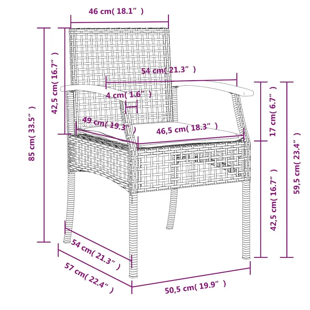 Garden Dining Set 5 Piece Black PE Rattan Outdoor Furniture with Tempered Glass Table and Padded Seat Cushions