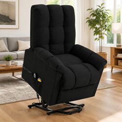 Relaxation-Focused Electric Lift Massage Chair in Black