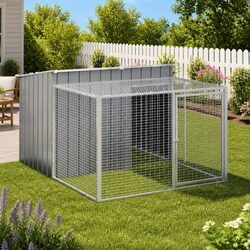 Stylish Outdoor Dog House with Extended Run Space