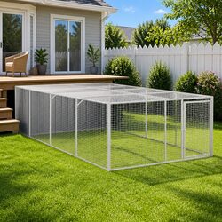 Stylish Anthracite Outdoor Kennel Cage with Run