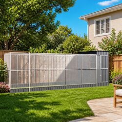 Large Steel Bird Aviary with Extension Silver Outdoor Cage Galvanised Frame