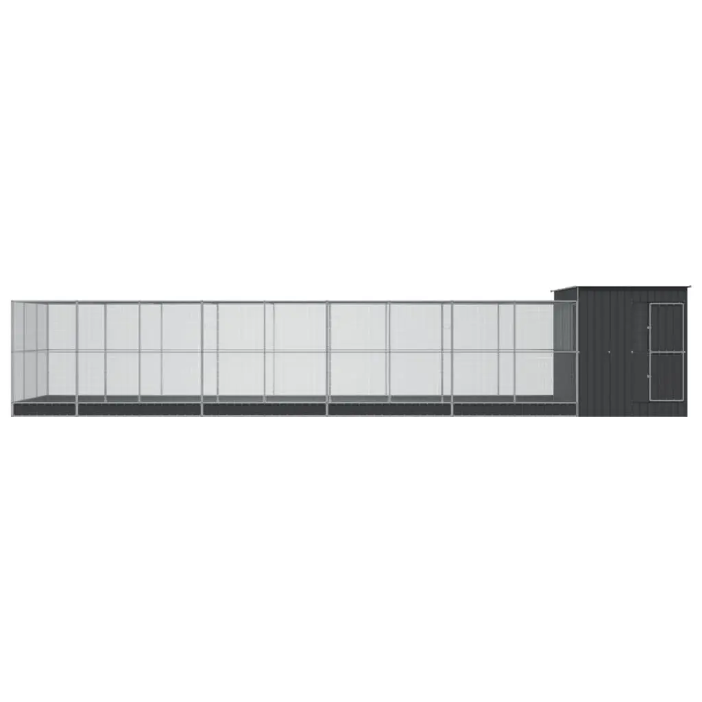 Large Steel Aviary with Extension 1118cm Durable Outdoor Bird Cage for Safe Flying and Playing