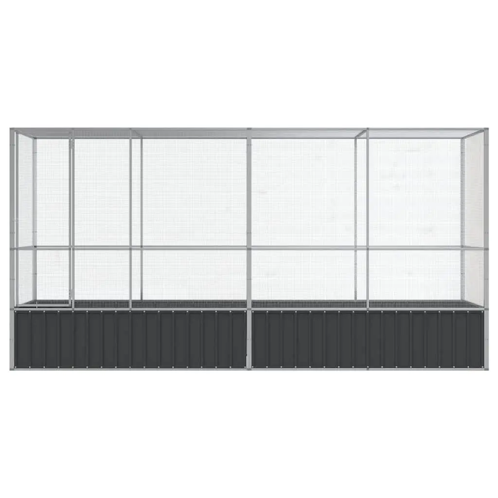 Bird Aviary Large Silver Galvanised Steel Mesh Cage with Extension