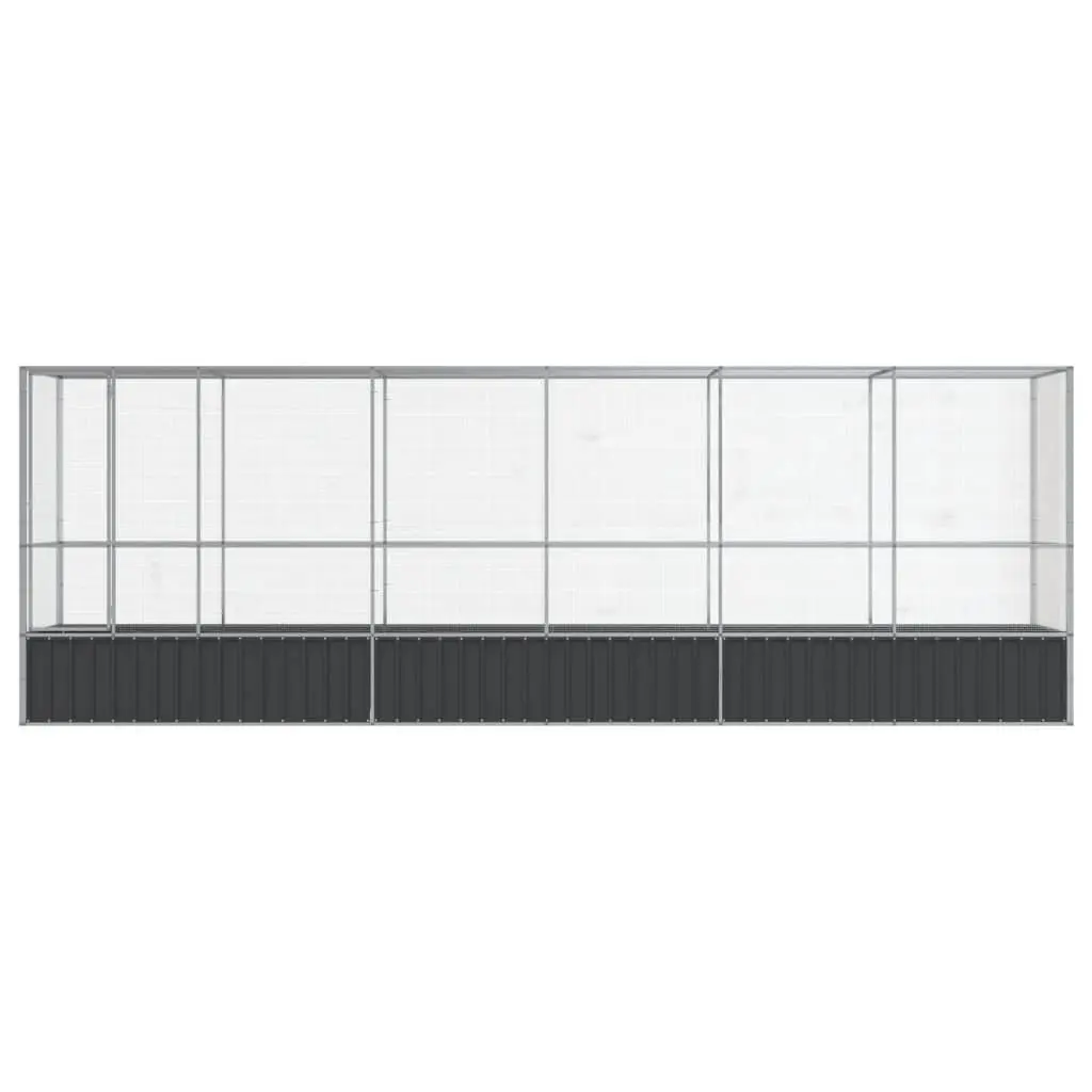 Large Outdoor Bird Enclosure with Extension Steel Mesh Aviary for Safe Flying Space Silver