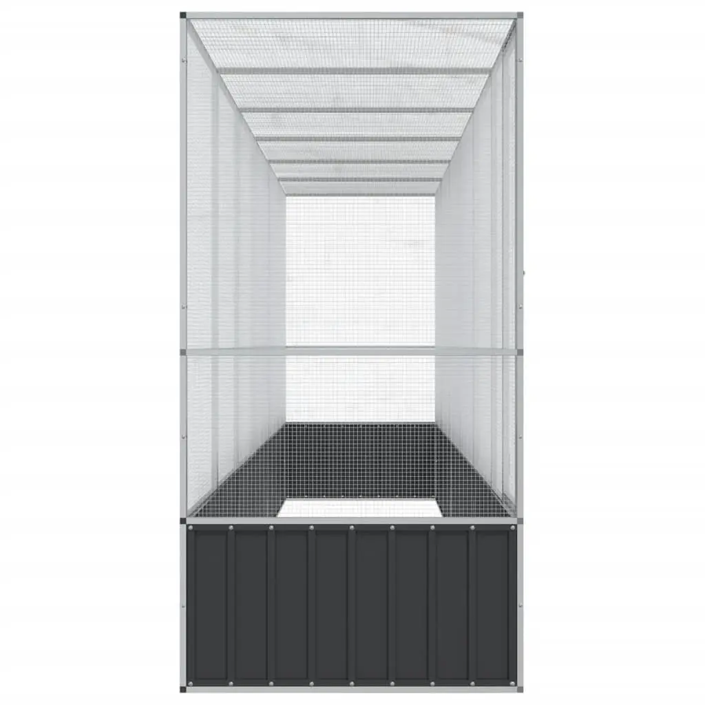 Large Outdoor Bird Enclosure with Extension Steel Mesh Aviary for Safe Flying Space Silver