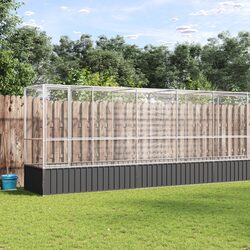 Spacious Outdoor Bird Aviary with Extension Silver Steel