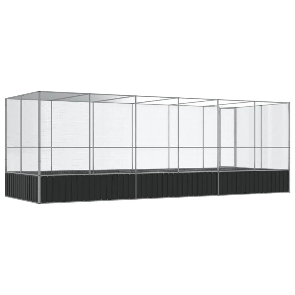 Large Bird Aviary 625 x 207 x 212 cm Steel Mesh Construction Outdoor Parrot Enclosure