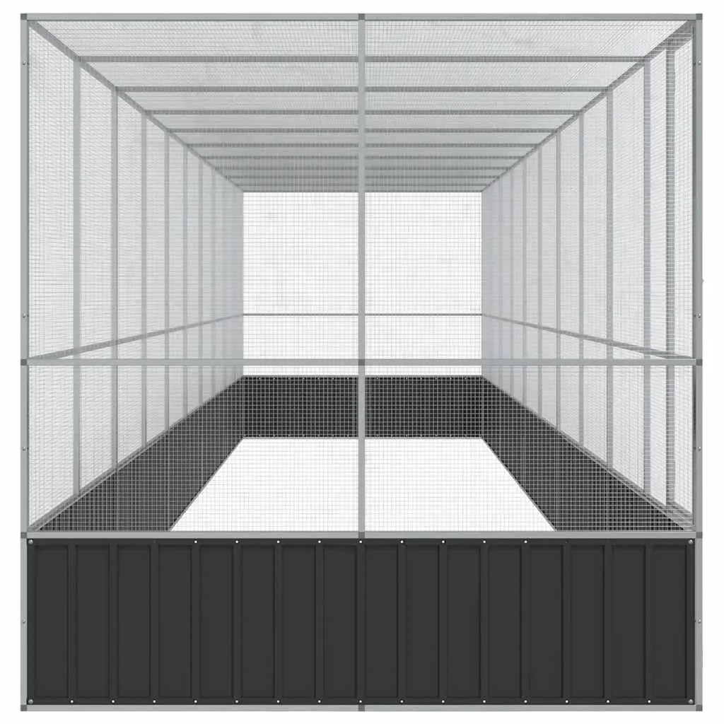Large Bird Aviary 1039 x 207 x 212 cm Steel Mesh Cage Outdoor Flight Run