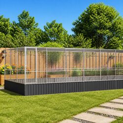 Aviary with Extension Silver 1139x307x212cm Steel Frame Mesh Bird Cage
