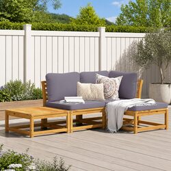 Modular 4-Piece Garden Lounge Set for Patio Relaxation
