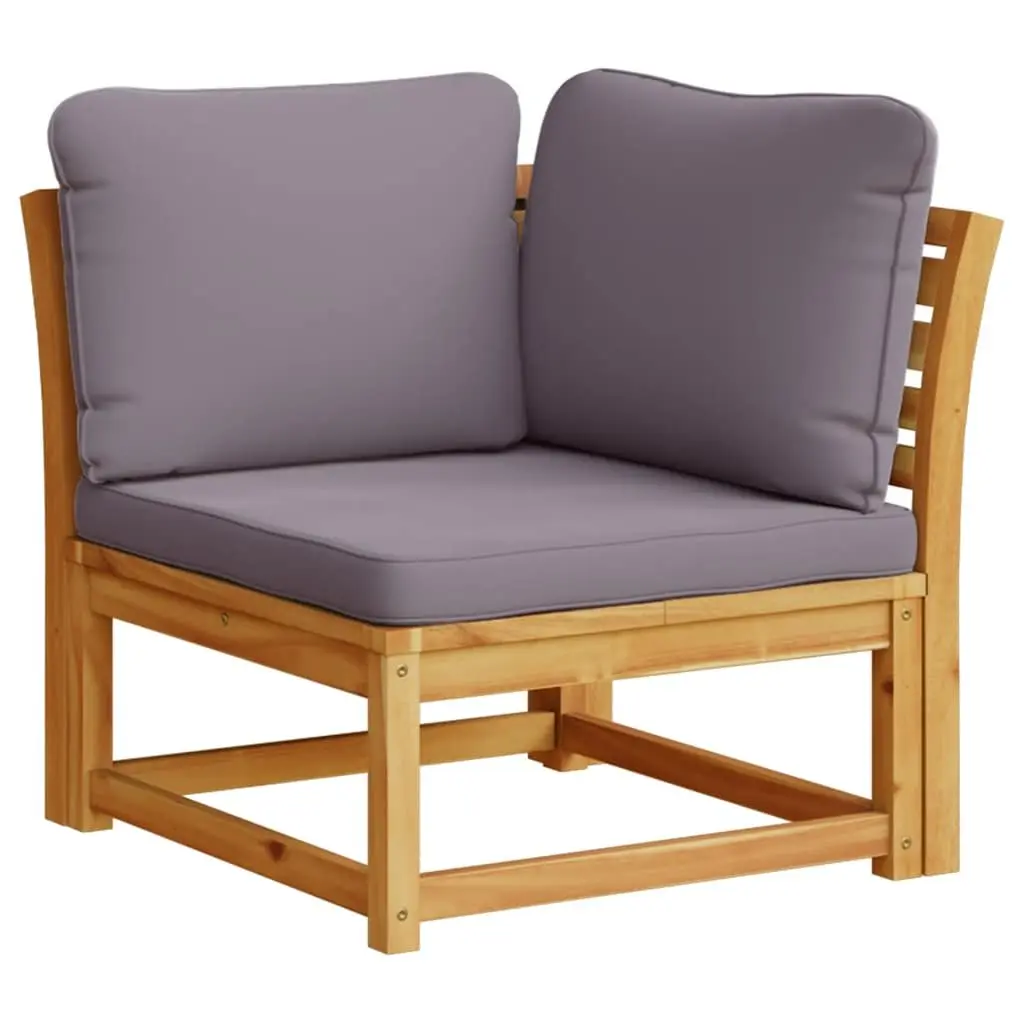 5 Piece Garden Lounge Set Modular Sectional Sofa with Thick Cushions Brown Wooden
