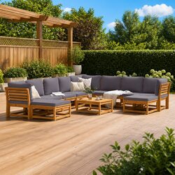 Transform Your Patio with This 11 Piece Garden Sofa Set