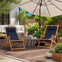 Elevate Your Relaxation with Folding Beach Chairs 2 pcs Blue
