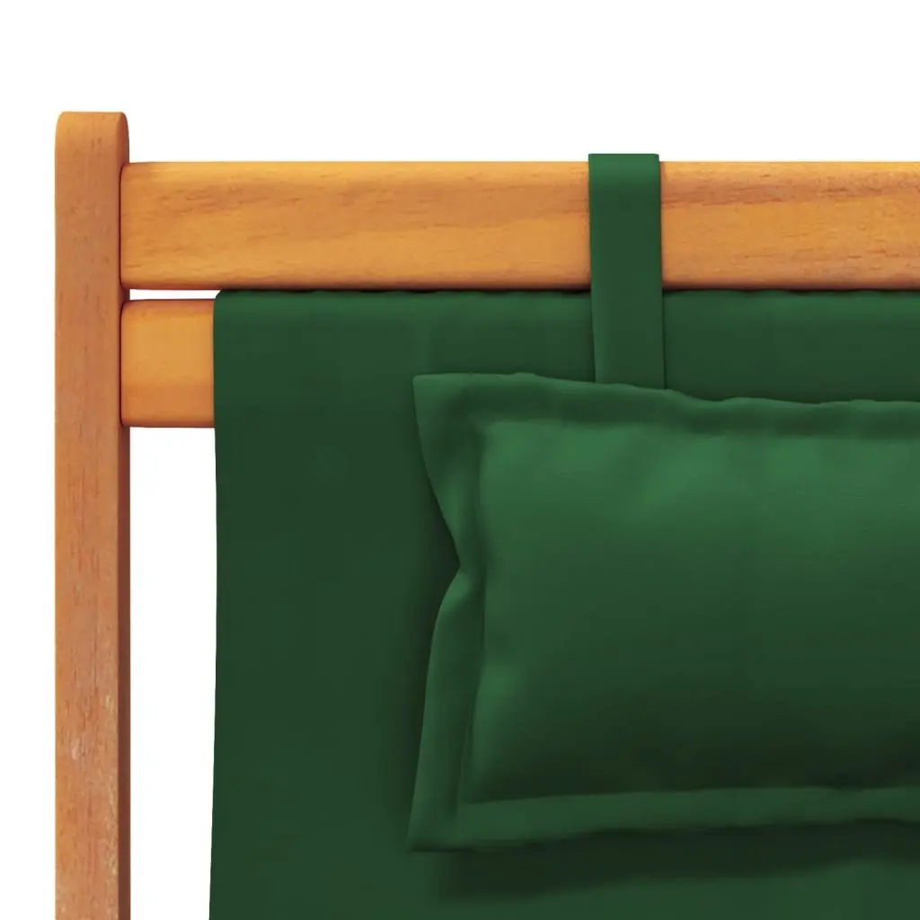 Folding Beach Chairs 2 pcs Green Adjustable Reclining Outdoor Lounge Garden Camping Seating