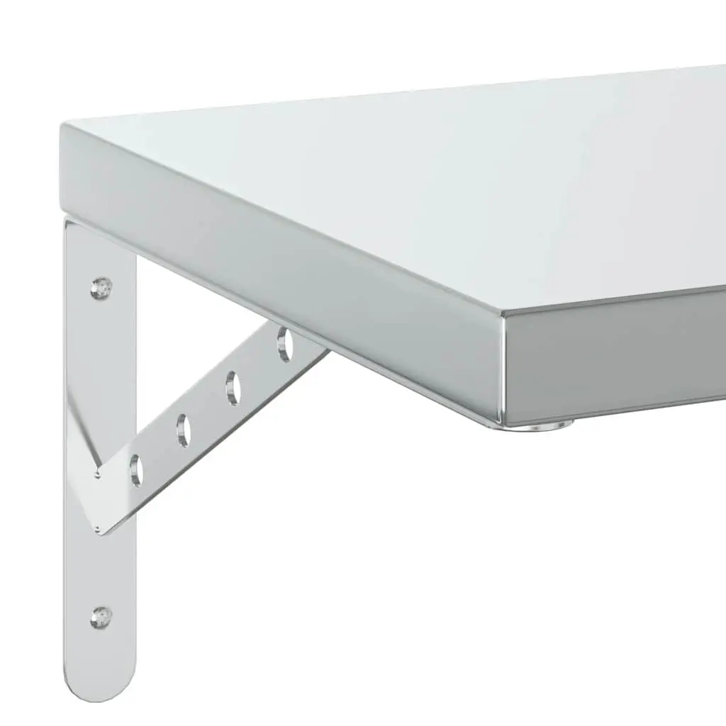 Wall Shelves 75x30 cm Silver Stainless Steel Floating Storage Display 2 pcs