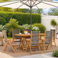 Relax in Style with 6-Piece Grey Wood Garden Chairs