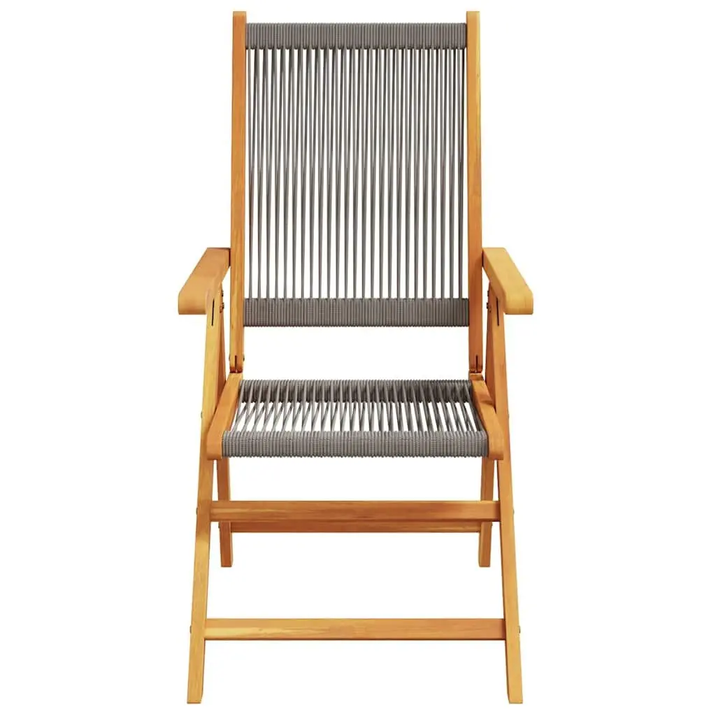 Reclining Outdoor Chairs Set 6 Piece Foldable Garden Seating Grey Wood