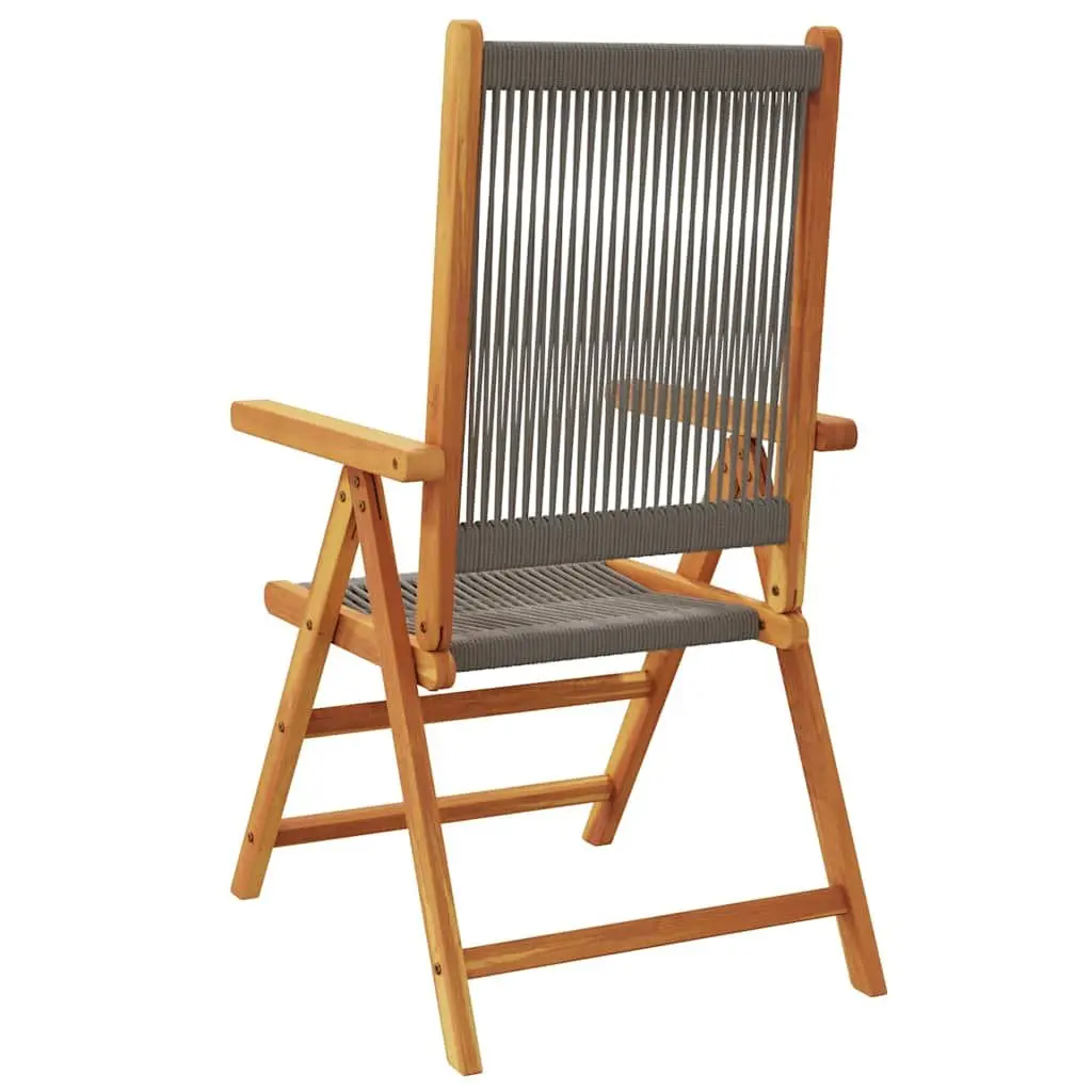 Reclining Outdoor Chairs Set 6 Piece Foldable Garden Seating Grey Wood
