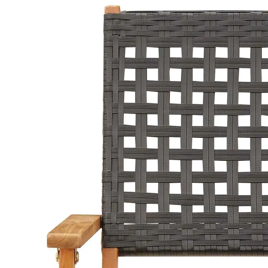 Outdoor Folding Chairs 6 Piece Black Poly Rattan Garden Patio Balcony Storage Seating