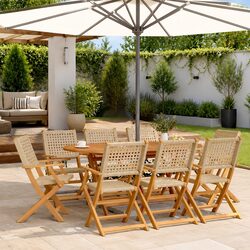 Enhance Your Outdoors with 8 Beige Folding Garden Chairs