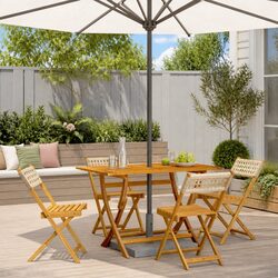 Enhance Your Outdoor Space with Beige Folding Chairs Set