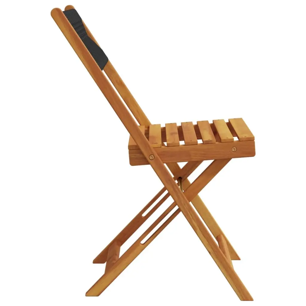 Folding Garden Chairs 6 Pieces Black Outdoor Seating Solid Wood Construction