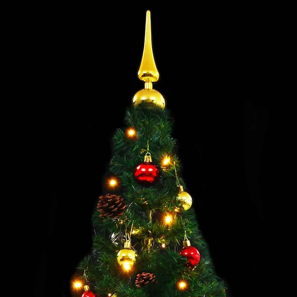 Artificial Pre-lit Christmas Tree 150cm Green with LED Lights and 4 Lighting Effects