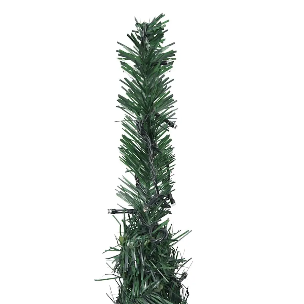 Pop-up String Artificial Christmas Tree Green 150cm Pre-lit LED Holiday Decor