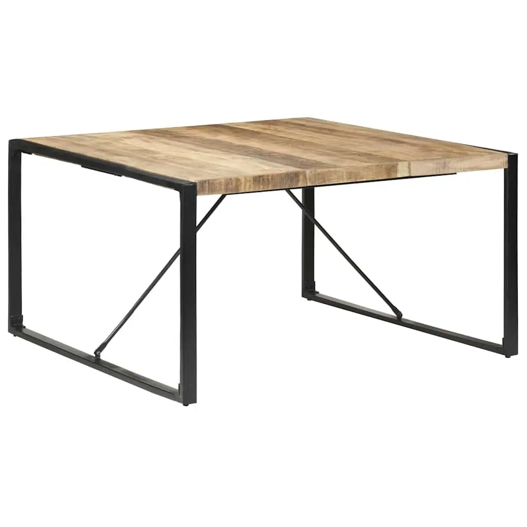 Dining Table 140x140 cm Solid Mango Wood Industrial Style with Steel Legs