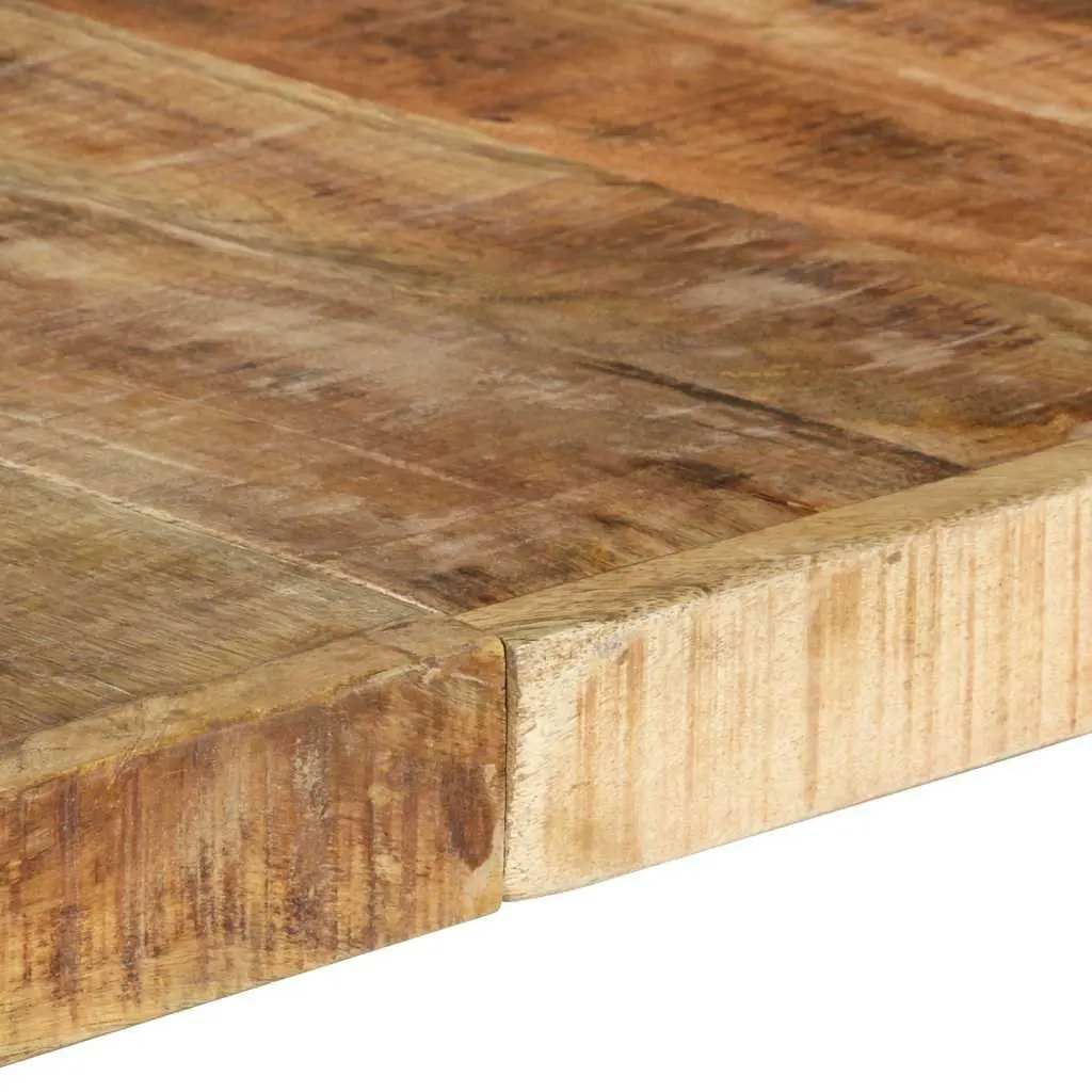Dining Table 140x140 cm Solid Mango Wood Industrial Style with Steel Legs