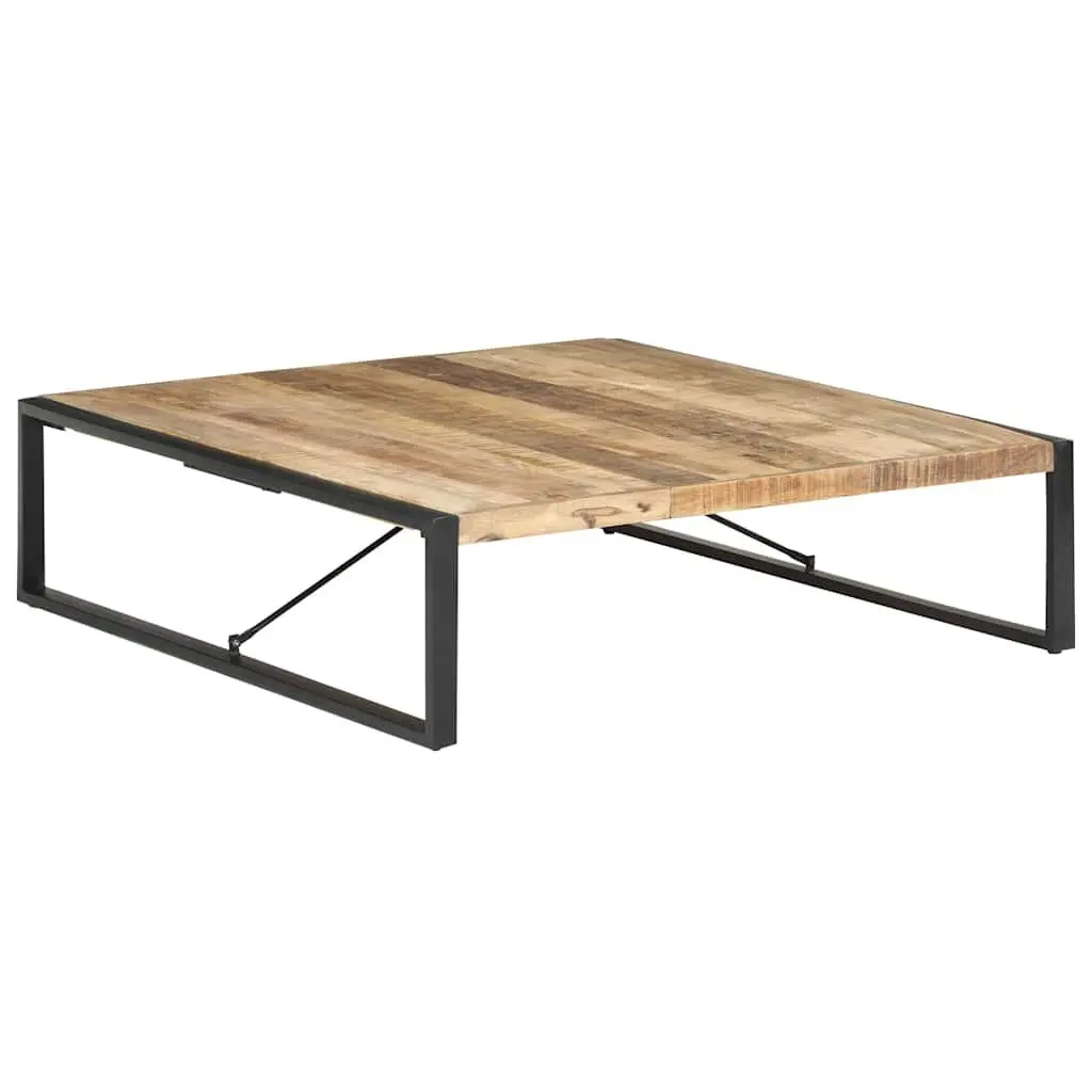 Coffee Table 140x140x40cm Solid Mango Wood Industrial Style with Steel Legs