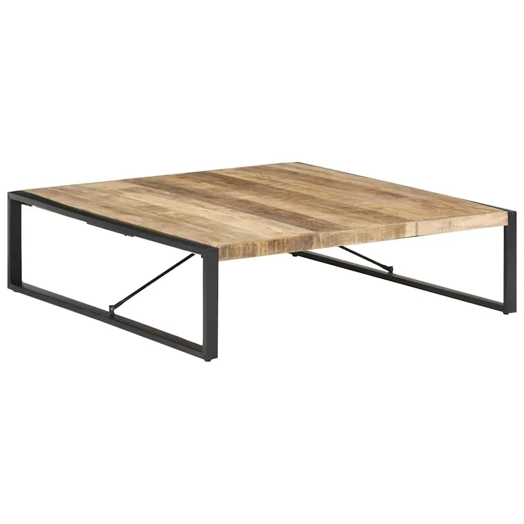 Coffee Table 140x140x40cm Solid Mango Wood Industrial Style with Steel Legs