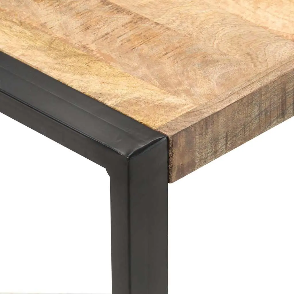 Coffee Table 120x120x40cm Black Solid Mango Wood Industrial Living Room