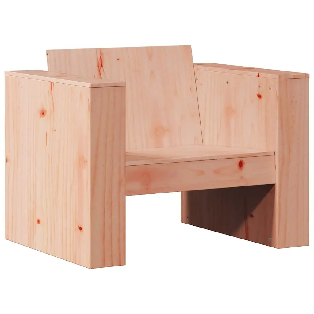 Solid Wood Garden Lounge Set 2 Piece Outdoor Furniture with Armrests and Backrest